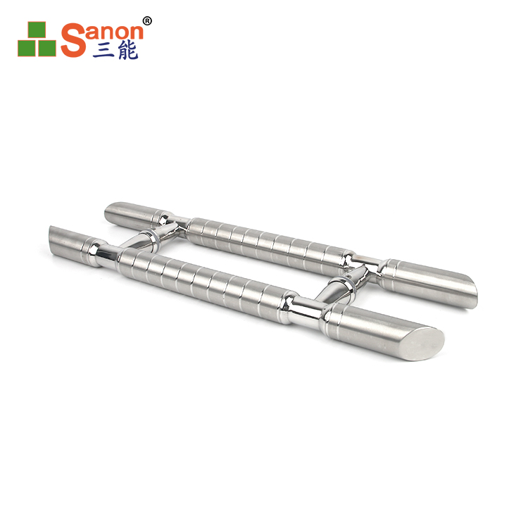 H型花纹玻璃门拉手304亚搏在线材质亚搏在线玻璃大门把手办公室把手