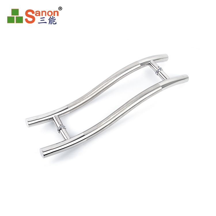 亚搏在线门把手 浴室门S型拉手淋浴房半月型把手办公门把手弧形拉手