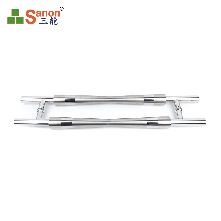 H型中砂亮光玻璃门拉手304亚搏在线材质亚搏在线玻璃大门把手