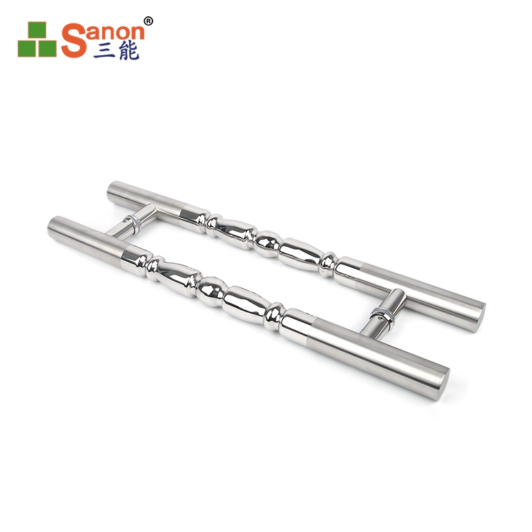 H型花纹玻璃门拉手304亚搏在线材质亚搏在线玻璃大门把手办公室把手