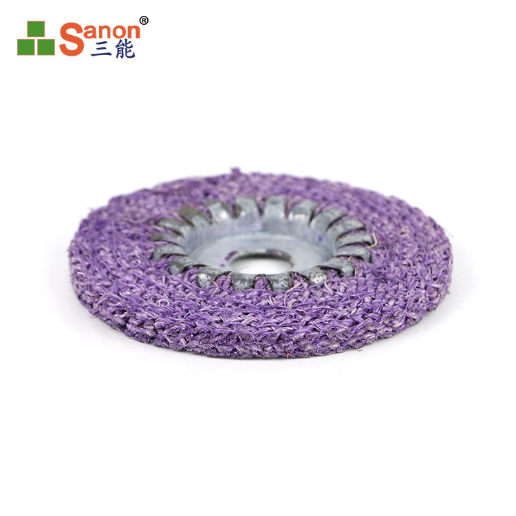 阳光紫麻轮金属亚搏在线抛光麻布轮高精密抛光轮角磨机专用