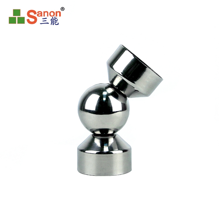 厂家自产亚搏在线楼梯扶手配件 304万向转旋转头管件连接头角度